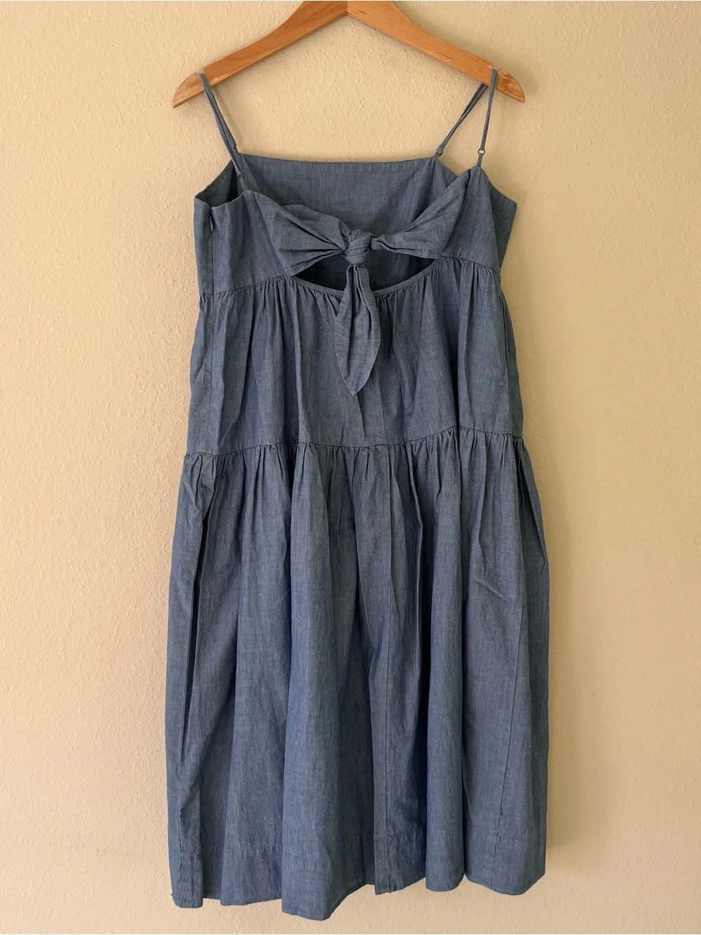 J.‎ Crew Tie Back Tiered Chambray Dress Organic Size 6